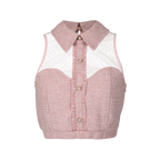 The Tweed Collection - Chic Collar Tweed Top　<Strawberry>