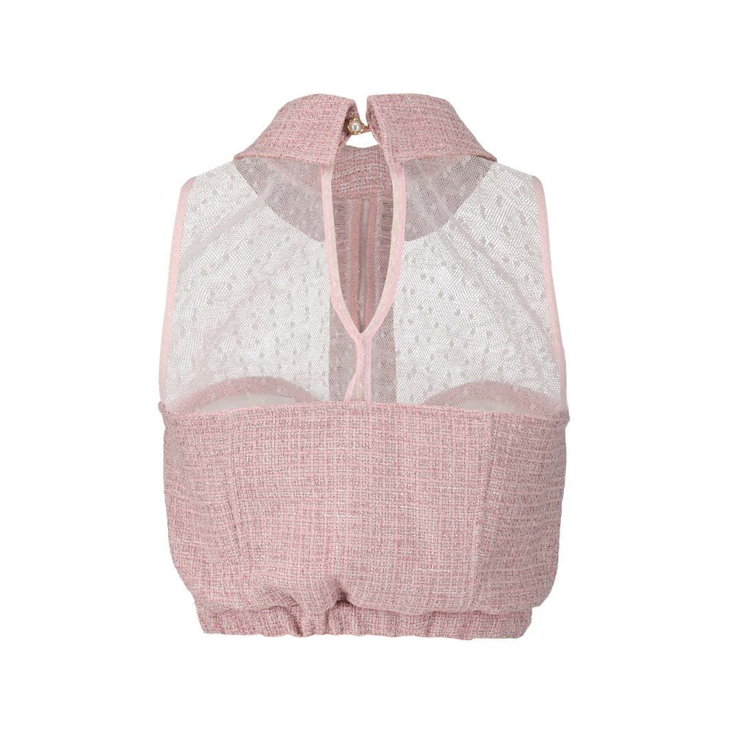The Tweed Collection - Chic Collar Tweed Top　<Strawberry>