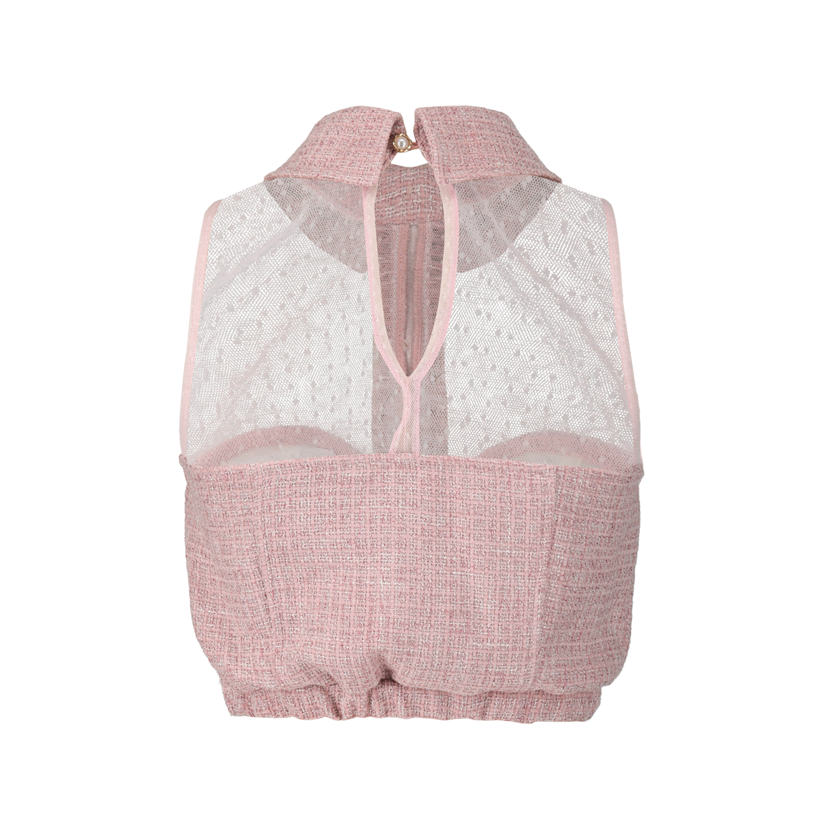 The Tweed Collection - Chic Collar Tweed Top　<Strawberry>