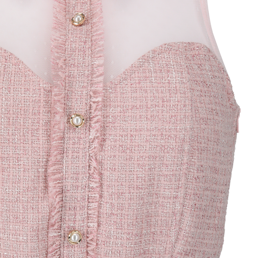 The Tweed Collection - Chic Collar Tweed Top　<Strawberry>