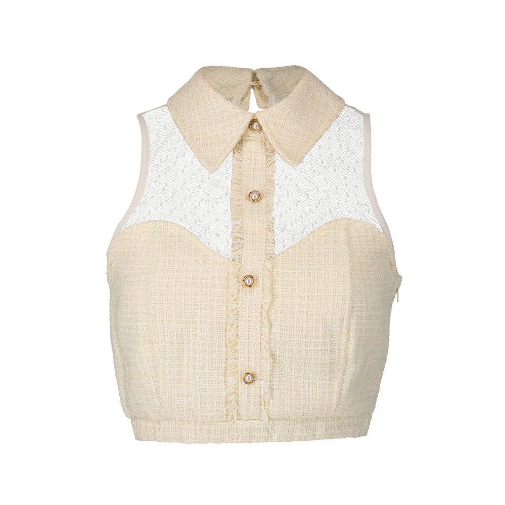 The Tweed Collection - 别致翻领粗花呢上衣 <香草色>