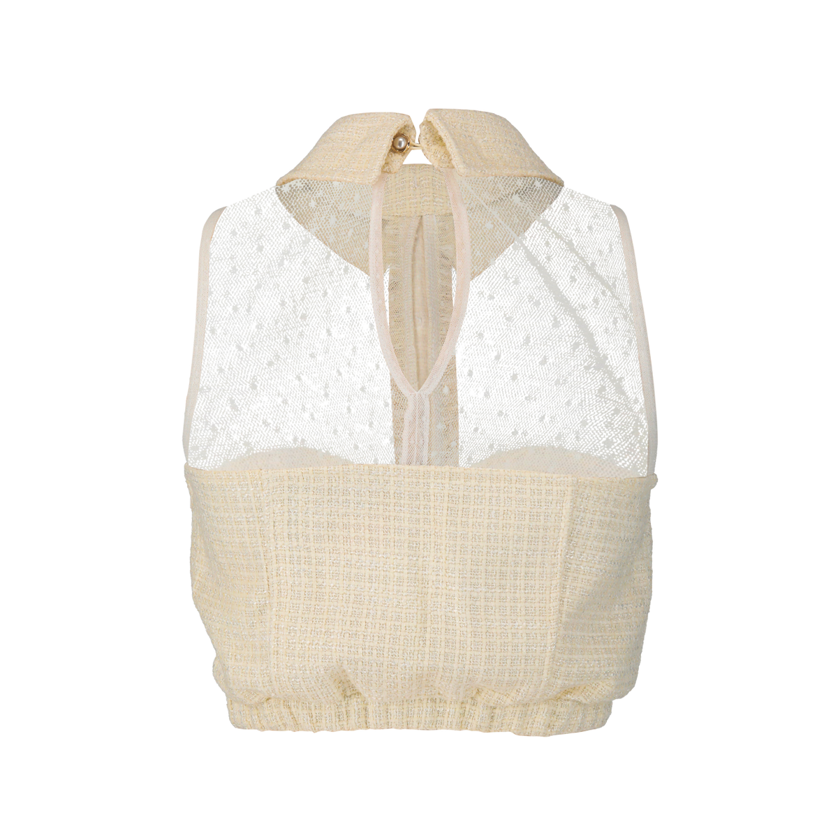 The Tweed Collection - Chic Collar Tweed Top <Vanilla>